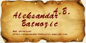 Aleksandar Batnožić vizit kartica